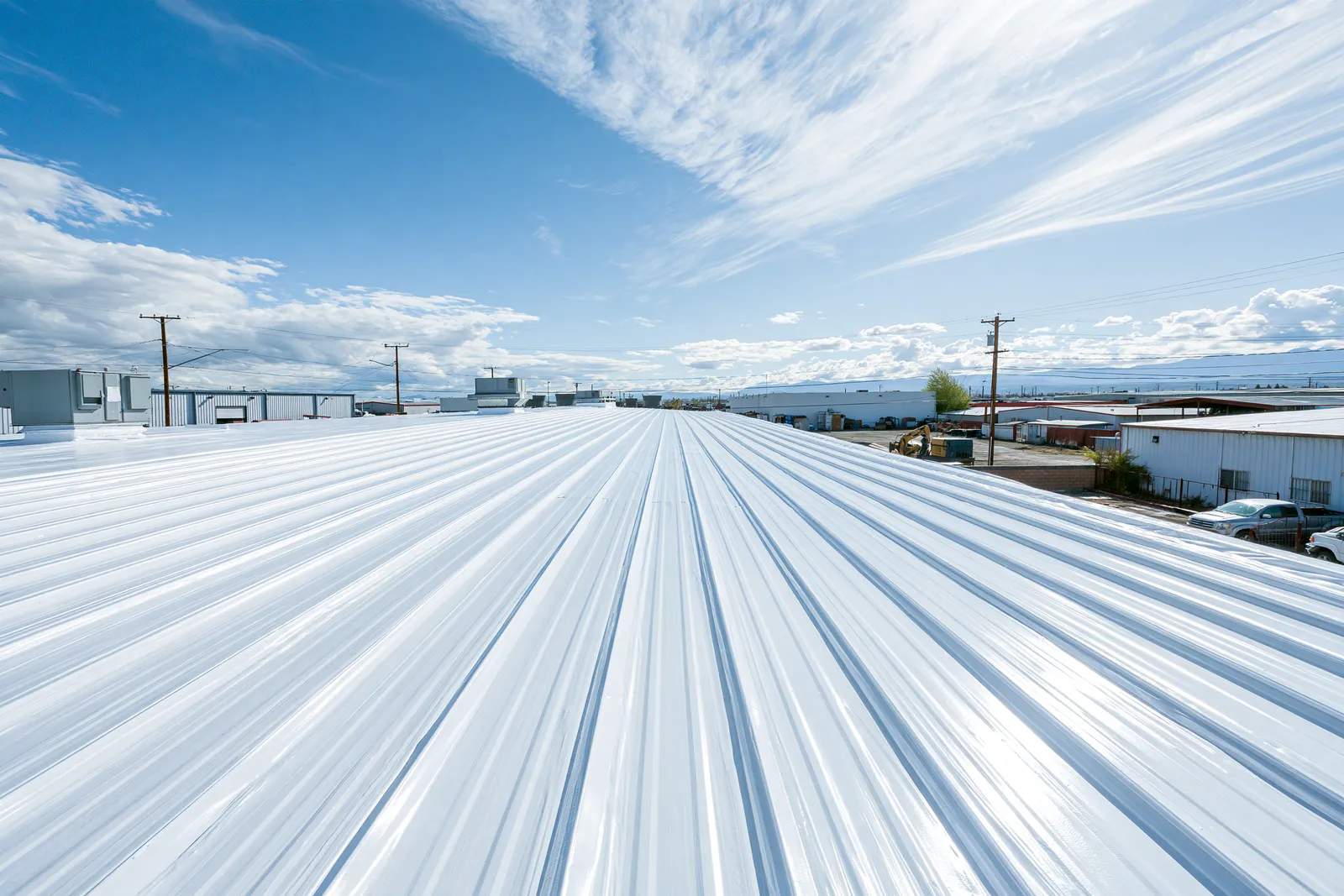 Flat commercial roof surface